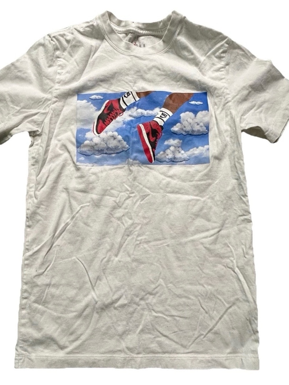 Men’s Air Jordan White Short Sleeve T Shirt Nike Logo Size Small